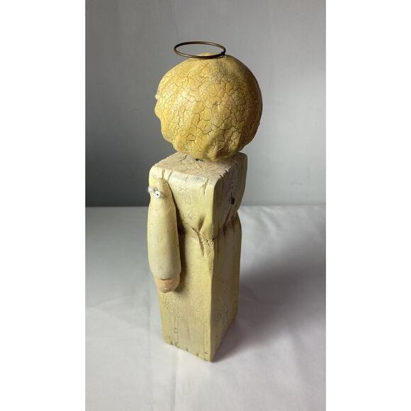 Vintage 2001 Sarah’s Attic Inc. 9.5” Primitive Bobble Head Angel Statue Decor - Picture 4 of 7